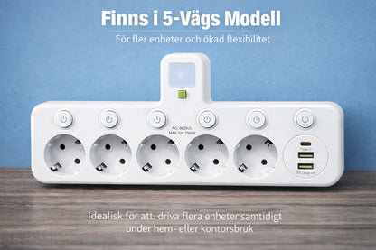 Sveora™ Allt-i-ett Grenuttag med USB & Nattlampa 1+1 Gratis