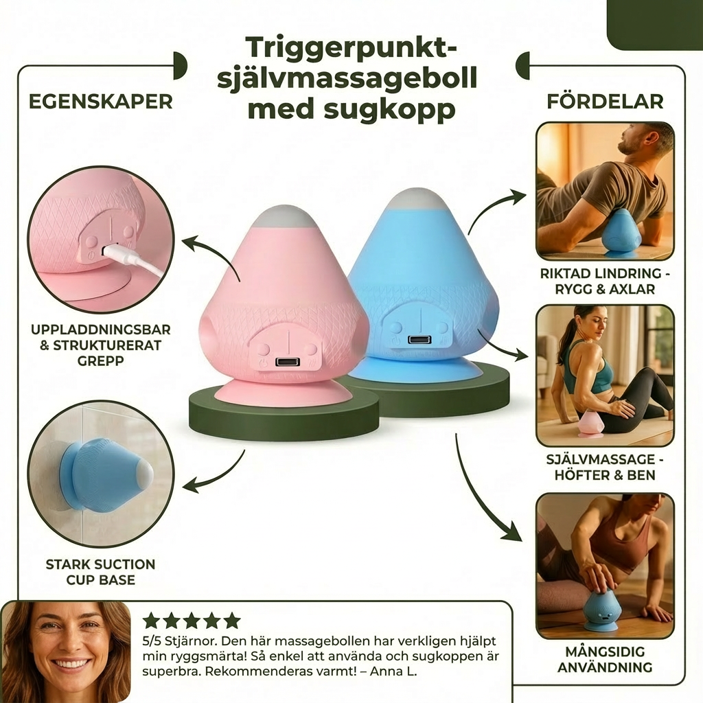 Sveora™ Triggerpunkt Massageboll med Sugpropp