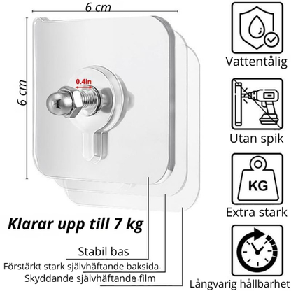 Sveora™ Självhäftande Väggkrokar – Stark hållfasthet, inga hål i väggen
