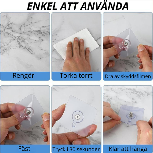 Sveora™ Självhäftande Väggkrokar – Stark hållfasthet, inga hål i väggen