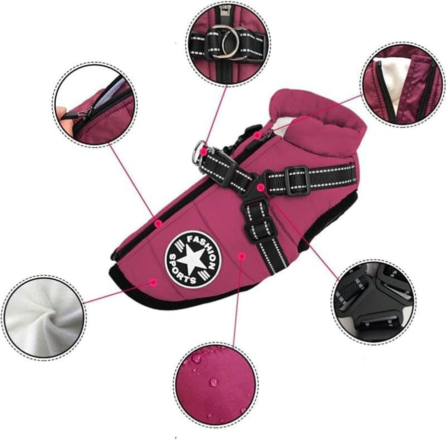 Sveora™ ArcticPaw - Hundjacka Varm vinterjacka med integrerad sele