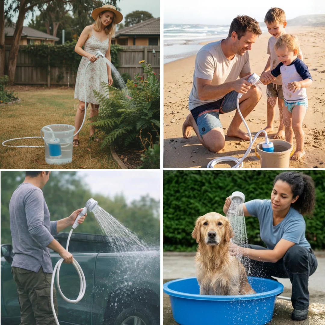 Sveora™ Portabel Vattenpump – Komplett Kit med Slang & Munstycken