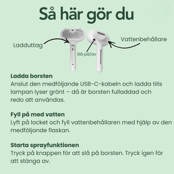 Sveora™ Sprayborste – Gör pälsvården enklare under fällningsperioden